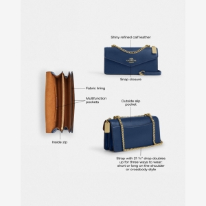 Coach Klare Envelope Crossbody Bag - Gold/Deep Blue - Image 11