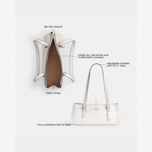 Coach Asher Shoulder Bag - Silver/Chalk - Image 9