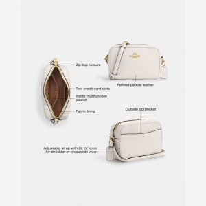 Coach Mini Jamie Camera Bag - Gold/Chalk - Image 8