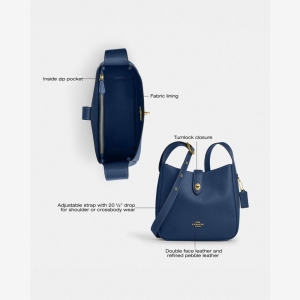 Coach Hadley Convertible Crossbody Bag - Gold/Deep Blue - Image 11