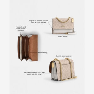 Coach Mini Klare Crossbody Bag In Signature Canvas - Gold/Sand/Chalk - Image 10