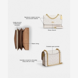 Coach Mini Klare Crossbody Bag In Signature Canvas - Gold/White/Chalk - Image 10