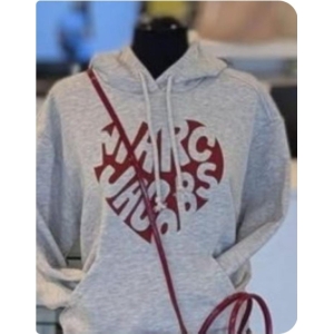 Marc Jacobs Heart Logo Hoodie - Light Gray - Size XS