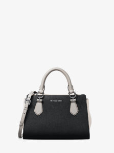 Michael Kors Structured Top-Handle Handbag - Black and Cream