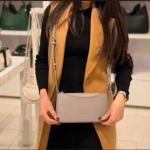 Michael Kors Plain Leather Crossbody Bag - Taupe