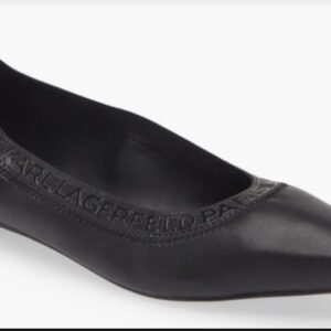 Karl Lagerfeld Paris Vinette Pointed-Toe Flat - Black - Size 9 US