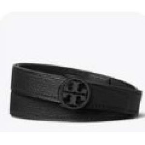 Tory Burch Belt with Double-T Logo Buckle - Black - Size medium