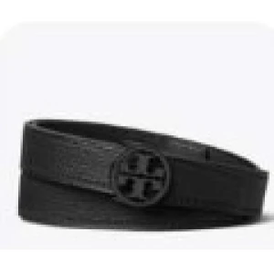 Tory Burch Belt with Double-T Logo Buckle - Black - Size medium
