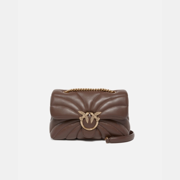 Pinko Love Bag Puff large butterfly quilt crossbody bag - Brown