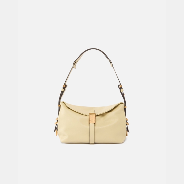 Pinko Saddle Bag small leather shoulder bag - Beige
