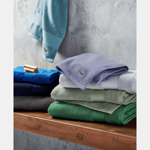 Lacoste Heritage Anti-Microbial Supima Cotton Bath Towel, 30" x 54" - Magenta - Image 4