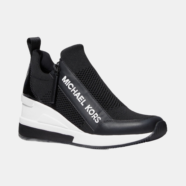 Michael Kors Women's Willis Knit Trainer Wedge Sneakers - Black