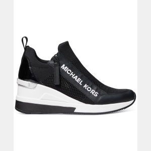 Women's Willis Trainer Wedge Sneakers - Black Knit - Image 3