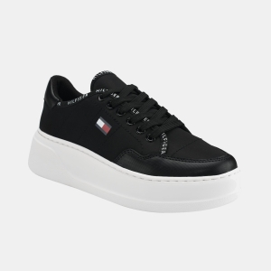 Tommy Hilfiger Grazie Lightweight Lace Up Casual Sneakers - Black