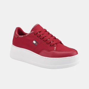 Tommy Hilfiger Grazie Lightweight Lace Up Casual Sneakers - Red