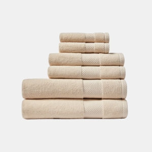 Lacoste Home Heritage Anti-Microbial Supima Cotton Bath Towel, 30" x 54" - Chalk