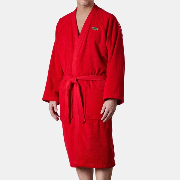 Lacoste Home Logo Patch 100% Cotton Pique Bath Robe - Formula 1