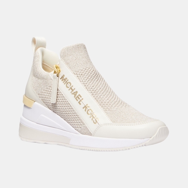Michael Kors Women's Willis Knit Trainer Wedge Sneakers - Champagne