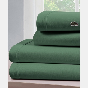 Lacoste Home Solid Cotton Percale 4-Pc. Sheet Sets - Ivy Green
