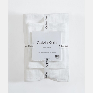 Calvin Klein CLOSEOUT! Eternity Solid Cotton Terry 3-Piece Towel Set - White - Image 3