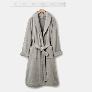 Hotel Collection Turkish Cotton Shawl-Collar Robe, Exclusively at Macy’s - Steel