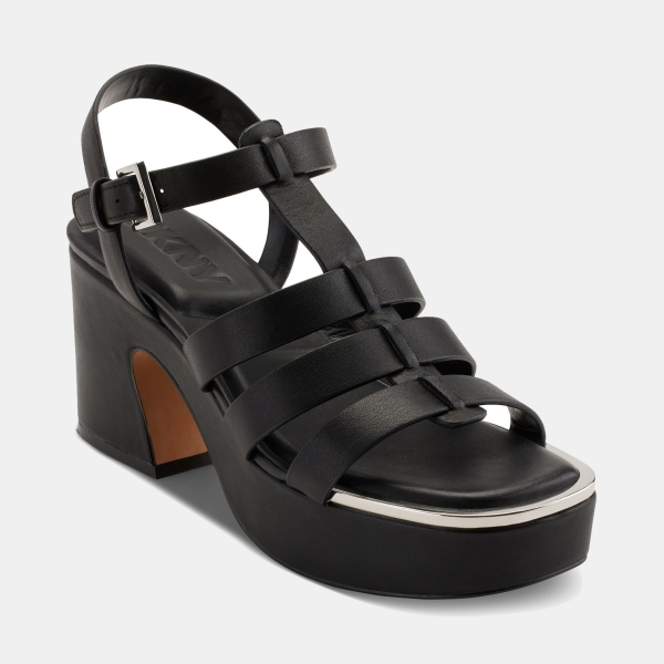 DKNY Women's Dasha Platform Fisherman Sandals - Black