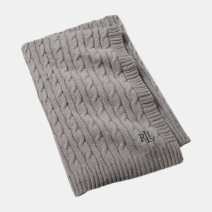 Lauren Ralph Lauren Jamie Cable-Knit Throw, 50" x 60" - Grey