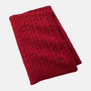 Lauren Ralph Lauren Jamie Cable-Knit Throw, 50" x 60" - Red