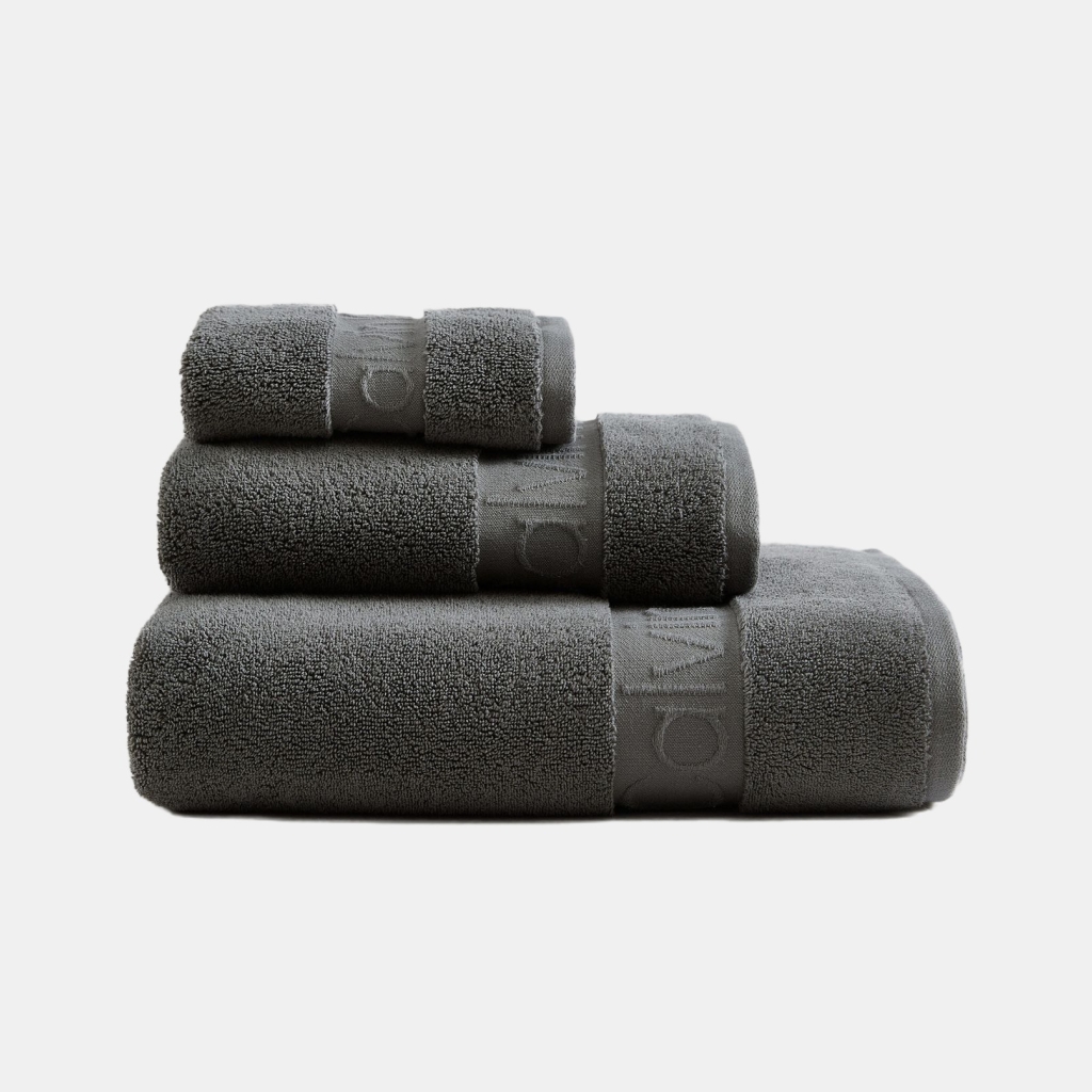 Calvin Klein CLOSEOUT! Iconic Cotton Terry 3 Piece Bath Towel Set - Graphite