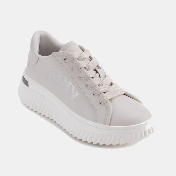 DKNY Women's Larissa Lace Up Platform Sneakers - Soft white