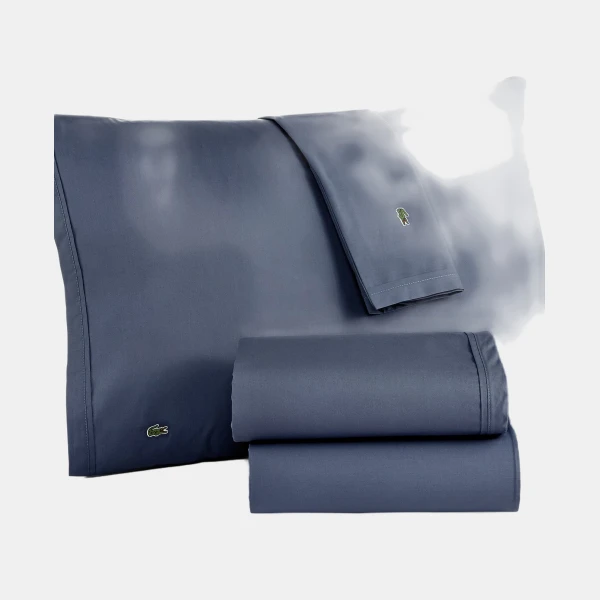Lacoste Home Solid Cotton Percale 4-Pc. Sheet Sets - Vintage Indigo