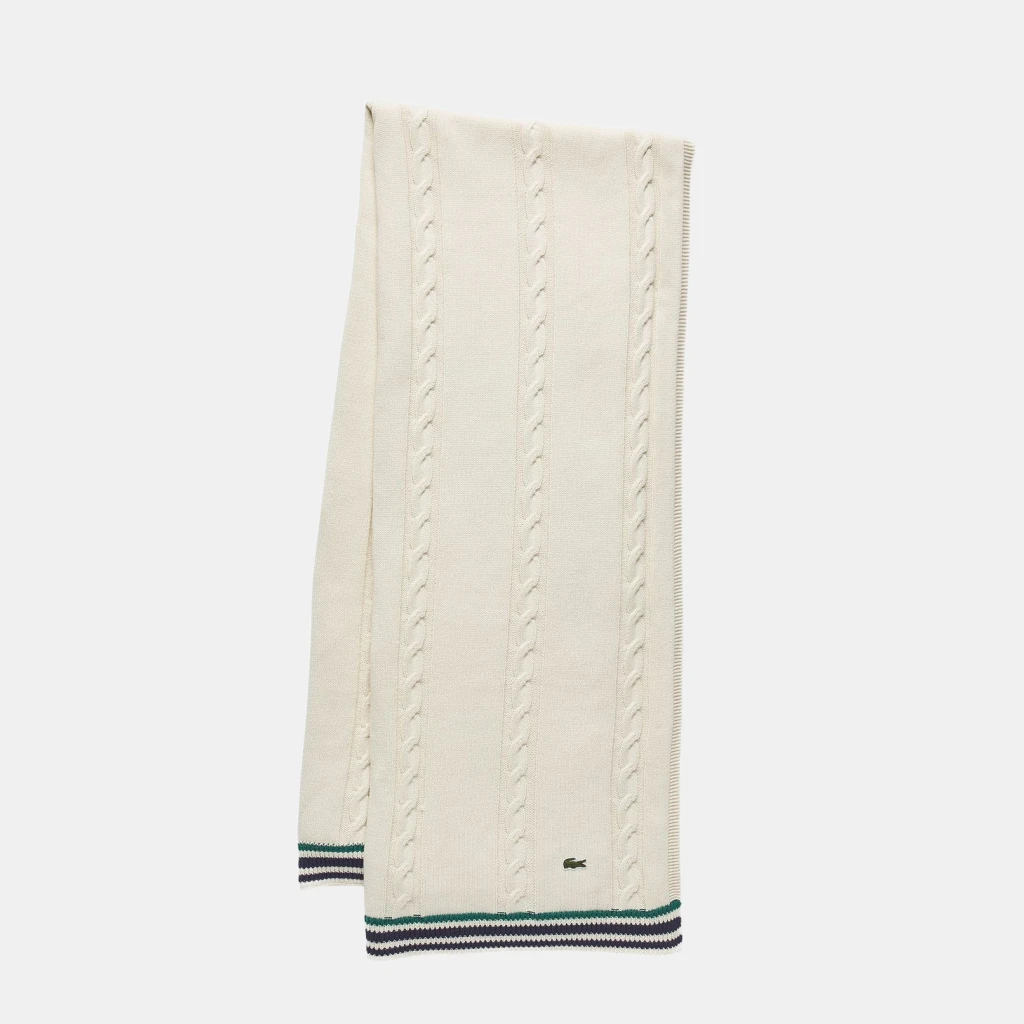Lacoste Home Cable Cotton Throw 50" x 70" - Ivory