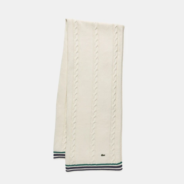 Lacoste Home Cable Cotton Throw 50" x 70" - Ivory