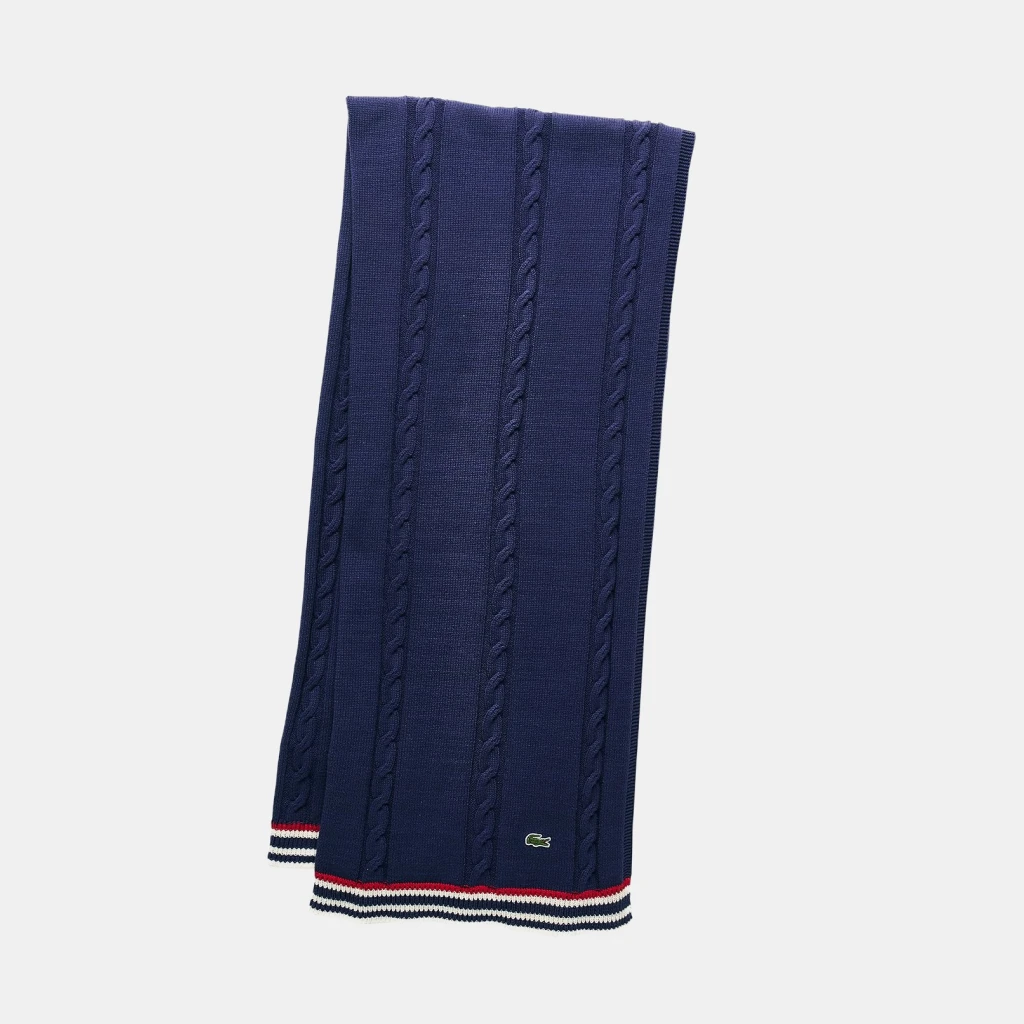 Lacoste Home Cable Cotton Throw 50" x 70" - Navy