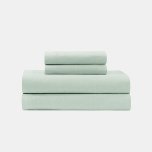 Tommy Hilfiger Solid 144-Thread Count Cotton Chambray Washed 3-Pc. Sheet Set, Twin XL - Green