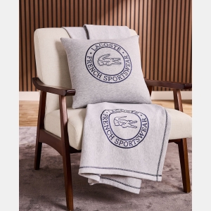 Lacoste Sportswear Cotton Throw, 50" x 70" - Gray - Image 4
