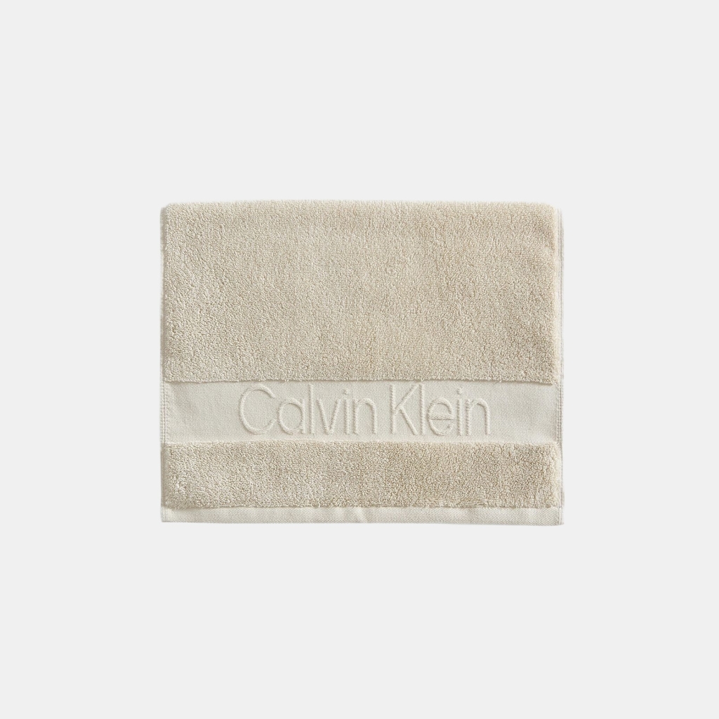 Calvin Klein Iconic Cotton Jacquard Bath Towel, 56" x 30" - Beige