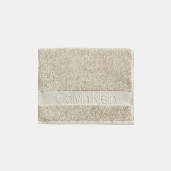 Calvin Klein Iconic Cotton Jacquard Bath Towel, 56" x 30" - Beige