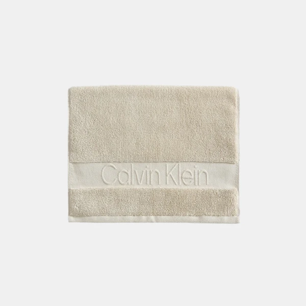 Calvin Klein Iconic Cotton Jacquard Bath Towel, 56" x 30" - Beige