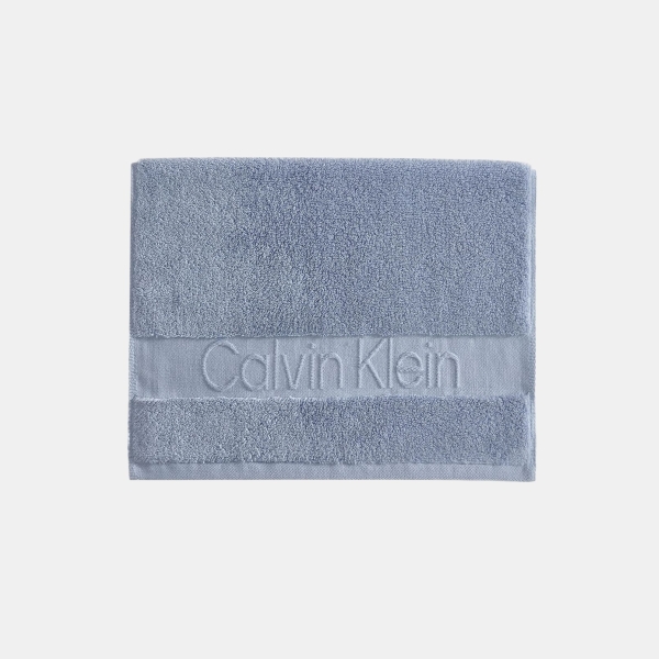 Calvin Klein Iconic Cotton Jacquard Bath Towel, 56" x 30" - Blue Cloud