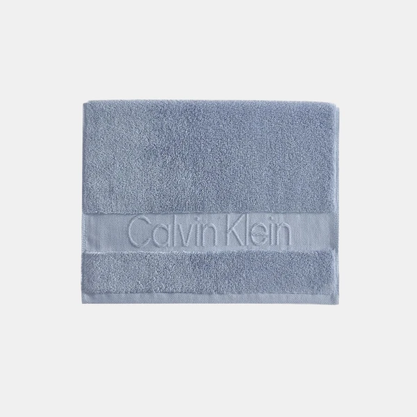 Calvin Klein Iconic Cotton Jacquard Bath Towel, 56" x 30" - Blue Cloud