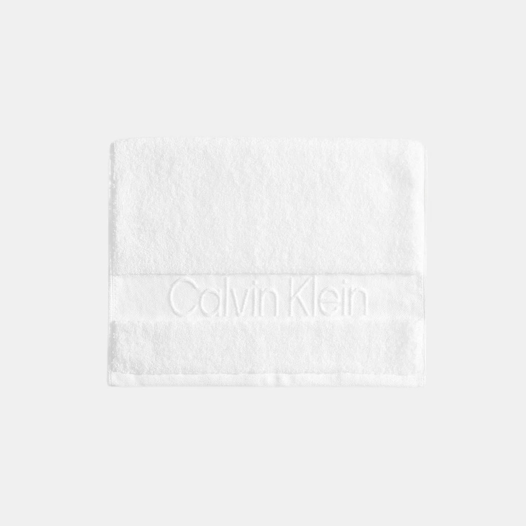 Calvin Klein Iconic Cotton Jacquard Bath Towel, 56" x 30" - White