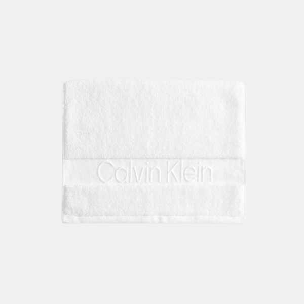 Calvin Klein Iconic Cotton Jacquard Bath Towel, 56" x 30" - White