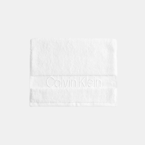 Calvin Klein Iconic Cotton Jacquard Bath Towel, 56" x 30" - White