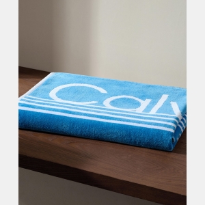Calvin Klein Pinstripe Logo Cotton 2-Pc. Beach Towel Set, 70" x 40" - Image 5