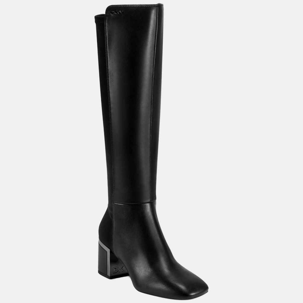 DKNY Women's Kamiah Tall Square Toe Boots - Black Nappa