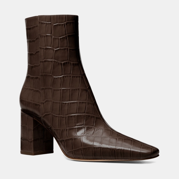 Michael Kors Women's Elise Block Heel Booties - Chocolate