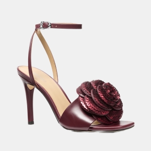 Michael Kors Women's Elodie Square Toe Sandals - Oxblood