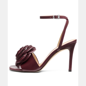 Michael Kors Women's Elodie Square Toe Sandals - Oxblood - Image 5