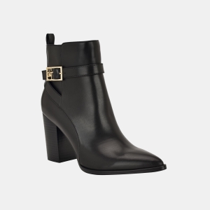 Tommy Hilfiger Women's Miriaha High Block Heel Dress Booties - Black